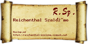 Reichenthal Szalóme névjegykártya